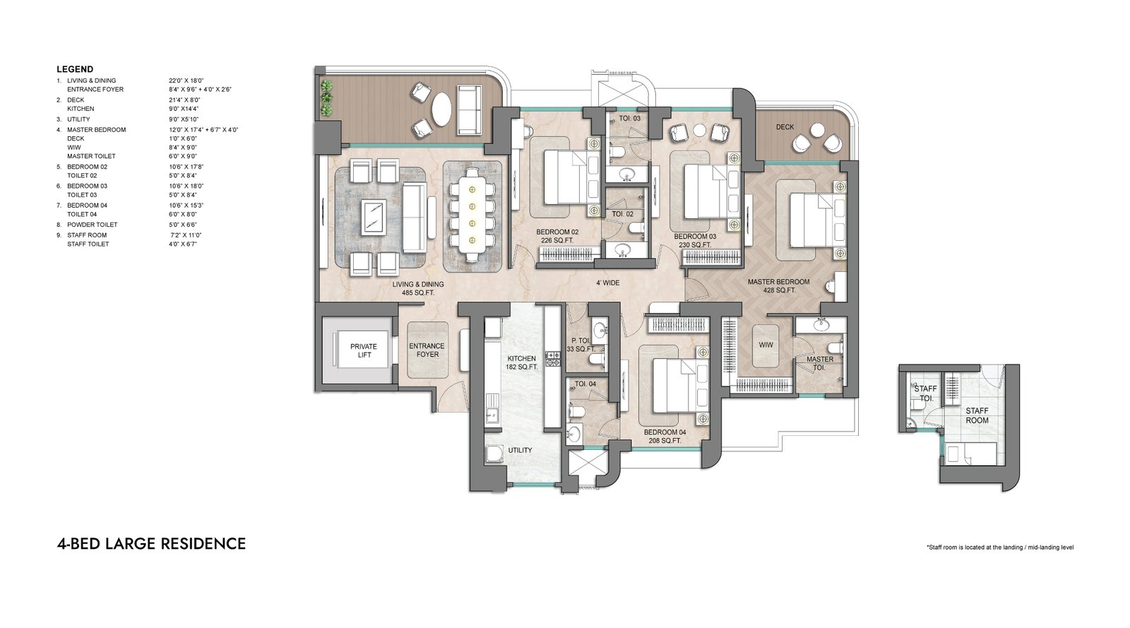 3 BHK / Jodi Option Floor Plan